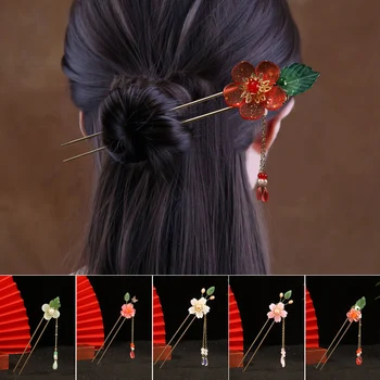 Ķīniešu Tradicionālā Ziedu Matu Nūjas Vintage Matadatu Roku darbs Sakausējuma Matu Stick Classic Matu Nūjas Sievietēm, Meitenēm Frizūra
