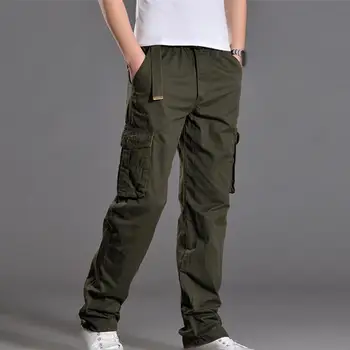 Taisnas Bikses Universāls Vīriešu Kravas Bikses Elpojošs Multi-pocketed Streetwear-gatavs Bikses Ikdienas Ikdienas Valkāšanai