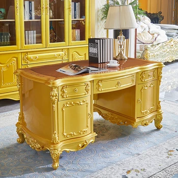 Luksusa Eiropas stila galda, visi masīvkoka villa, masīvkoka rakstāmgalds, biroja galda, augstas kvalitātes mēbeles